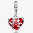 Kép 2/4 - Pandora Disney Mickey & Minnie csók piros muránói üveg függő - 792522C01