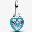 Kép 2/5 - Pandora türkizszínű szív mini függő charm - 793827C01