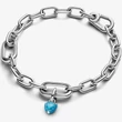 Kép 3/5 - Pandora türkizszínű szív mini függő charm - 793827C01