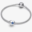 Kép 3/5 - Pandora kék szeptember születésköves gravírozható szív charm - 794161C09
