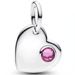 Kép 1/4 - Pandora rózsaszín köves ezüst szív függő - 794295C10