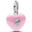 Kép 1/5 - Pandora rózsaszín szív alakú lakat függő  - 794424C01