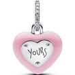 Kép 2/5 - Pandora rózsaszín szív alakú lakat függő  - 794424C01