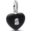 Kép 1/5 - Pandora fekete szív alakú lakat függő  - 794424C02