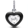 Kép 2/5 - Pandora fekete szív alakú lakat függő  - 794424C02