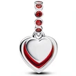Kép 2/5 - Pandora piros muránói üveg szív dupla függő  - 794429C01