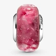 Kép 3/4 - Pandora hullámos rózsaszín muránói üveg charm - 798872C00