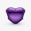 Kép 2/5 - Pandora metál hatású lila szív charm - 793337C01