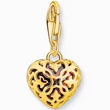 Kép 2/3 - Thomas Sabo sárga arany piros szív charm - 2094-414-10