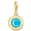 Kép 1/2 - Thomas Sabo kék Charmista Coin aranyozott charm - 2099-427-17