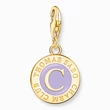 Kép 1/2 - Thomas Sabo sárga arany lila Charmista Coin charm - 2105-427-13