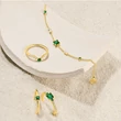 Kép 3/3 - Thomas Sabo karkötő zöld és fehér kövekkel - A2059-971-7-L19V