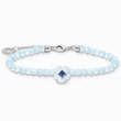 Kép 1/2 - Thomas Sabo kék gyöngyös virágos karkötő - A2094-496-1-L19v