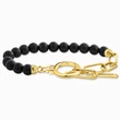 Kép 1/2 - Thomas Sabo ónix gyöngyös aranyozott karkötő - A2134-177-11-L19V