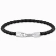 Kép 1/2 - Thomas Sabo fekete fonott bőr karkötő - A2147-682-11-L15