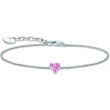Kép 1/2 - Thomas Sabo ezüst karlánc rózsaszín szív cirkónia kővel - A2157-051-9-L19V