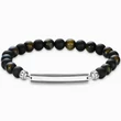Kép 1/3 - Thomas Sabo obszidián és tigrisszem gyöngyös unisex karkötő - A2180-806-11-L17