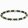 Kép 1/3 - Thomas Sabo 5 mm barna és zöld gyöngyös unisex karkötő - A2183-468-7-L17