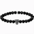 Kép 1/3 - Thomas Sabo fekete gyöngyös, macskás unisex karkötő - A2192-705-11-L17
