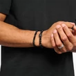 Kép 3/3 - Thomas Sabo fekete obszidián és cirkónia gyöngyös unisex karkötő - A2195-705-11-L21