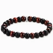 Kép 1/2 - Thomas Sabo 9 mm obszidián, piros tigrisszem gyöngyös férfi karkötő - A2196-806-7-L17