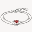 Kép 1/3 - Thomas Sabo piros szív ezüst dupla karkötő - A2222-051-10