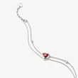 Kép 2/3 - Thomas Sabo piros szív ezüst dupla karkötő - A2222-051-10