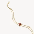 Kép 2/3 - Thomas Sabo piros szív aranyozott dupla karkötő - A2222-414-10