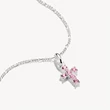 Kép 2/3 - Thomas Sabo Connect rózsaszín cirkónia köves ezüst kereszt charm - CC1206-051-9