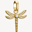 Kép 1/3 - Thomas Sabo Connect cirkónia köves sárga arany szitakötő charm - CC1285-414-14