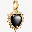 Kép 1/4 - Thomas Sabo Connect fekete cirkónia köves sárga arany szív charm - CC1286-995-11
