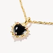 Kép 2/4 - Thomas Sabo Connect fekete cirkónia köves sárga arany szív charm - CC1286-995-11