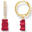 Kép 1/2 - Thomas Sabo x HARIBO piros gumimaci fél pár karika fülbevaló - CR726-414-10