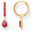 Kép 1/2 - Thomas Sabo aranyozott vörös zafír fülkarika fülbevaló  - CR748-995-10