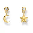 Kép 1/2 - Thomas Sabo arany csillag és Hold ezüst fülbevaló - H2293-414-14