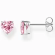 Kép 1/2 - Thomas Sabo rózsaszín cirkónia szív ezüst fülbevaló - H2306-051-9