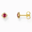 Kép 1/2 - Thomas Sabo aranyozott vörös zafír fülbevaló  - H2314-664-10