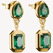 Kép 1/3 - Thomas Sabo elyndra zöld köves aranyozott függő fülbevaló - H2334-971-6