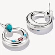 Kép 2/3 - Thomas Sabo színes köves ezüst kör fülbevaló - H2335-405-7