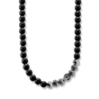 Kép 1/2 - Thomas Sabo obszidián gyöngyös férfi nyaklánc koponyával és kereszttel - KE1100-159-11-L70