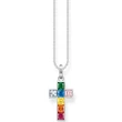 Kép 1/2 - Thomas Sabo nyaklánc színes köves kereszt medállal - KE2166-477-7-L45V