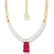 Kép 1/2 - Thomas Sabo x HARIBO piros gumimaci & gyöngy arany nyaklánc - KE2207-430-10-L45V
