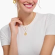Kép 2/2 - Thomas Sabo aranyozott nyaklánc gyöngy medállal - KE2238-430-14-L45V