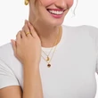 Kép 2/2 - Thomas Sabo aranyozott nyaklánc piros szív medállal - KE2268-414-10-L45V