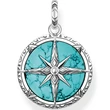 Kép 1/3 - Thomas Sabo türkiz iránytű medál - PE833-878-17