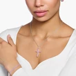 Kép 2/2 - Thomas Sabo rózsaszín köves kereszt medál - PE939-051-9