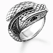 Kép 1/2 - Thomas Sabo ezüst kígyógyűrű fekete cirkóniával - TR1964-643-11-54