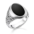 Kép 1/4 - Thomas Sabo ezüst fekete pecsétgyűrű - TR2242-698-11-50