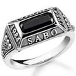 Kép 1/4 - Thomas Sabo fekete köves férfi gyűrű - TR2243-698-11-64