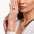 Kép 2/2 - Thomas Sabo aranyozott fekete szalagos gyűrű - TR2446-565-11-54